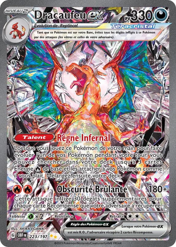 Carte Pokémon Dracaufeu ex 223