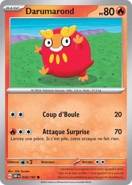 Carte Pokémon Darumarond 34