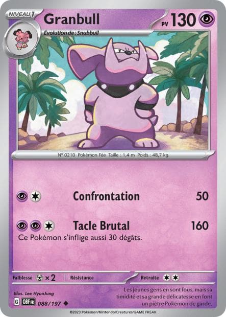 Carte Granbull la plus chère