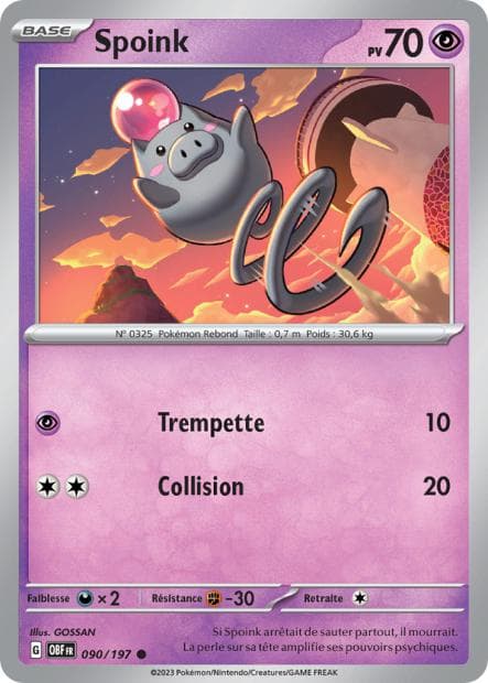 Carte Spoink la plus chère