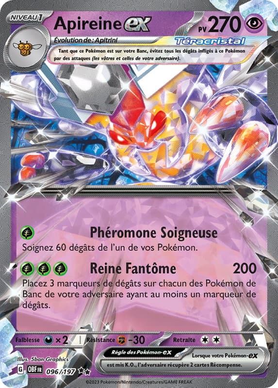 Carte Pokémon Apireine ex 96