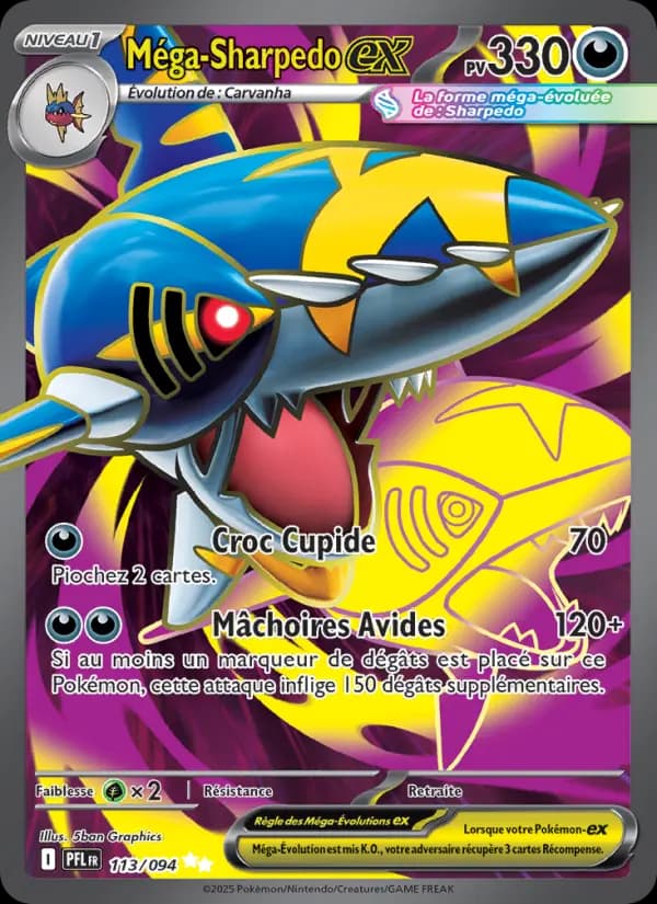 Carte Pokémon Méga-Sharpedo ex 113