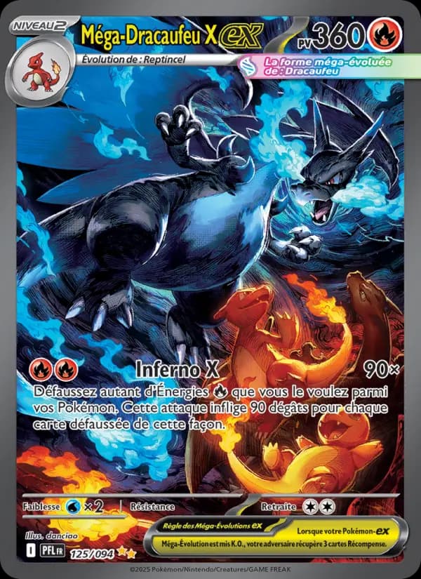 Carte Pokémon Méga-Dracaufeu X ex 125 — Flammes Fantasmagoriques