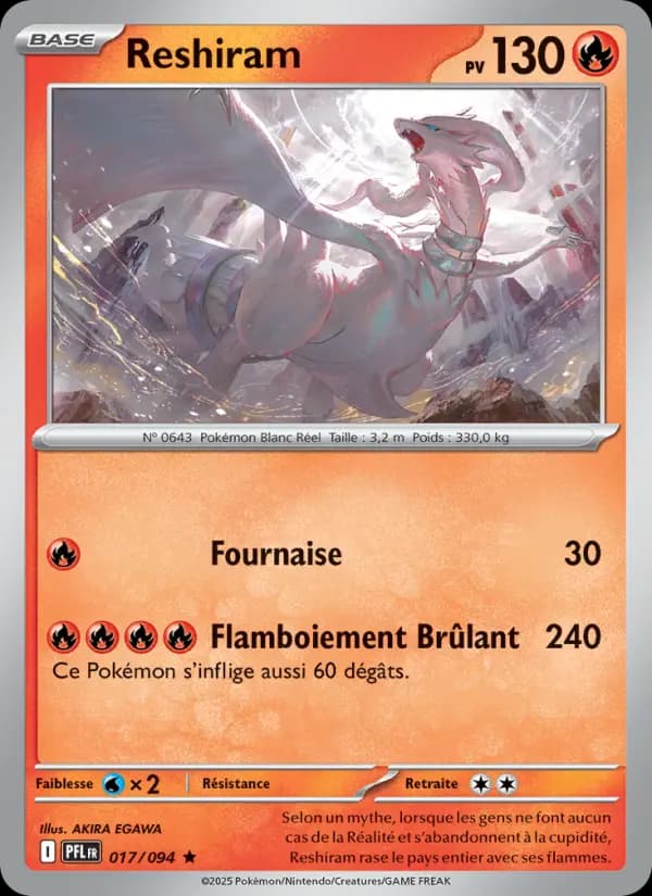 Carte Reshiram la plus chère