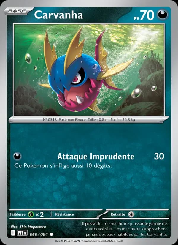 Carte Pokémon Carvanha 60