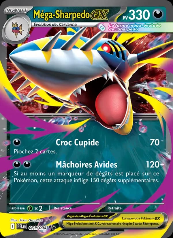 Carte Pokémon Méga-Sharpedo ex 61