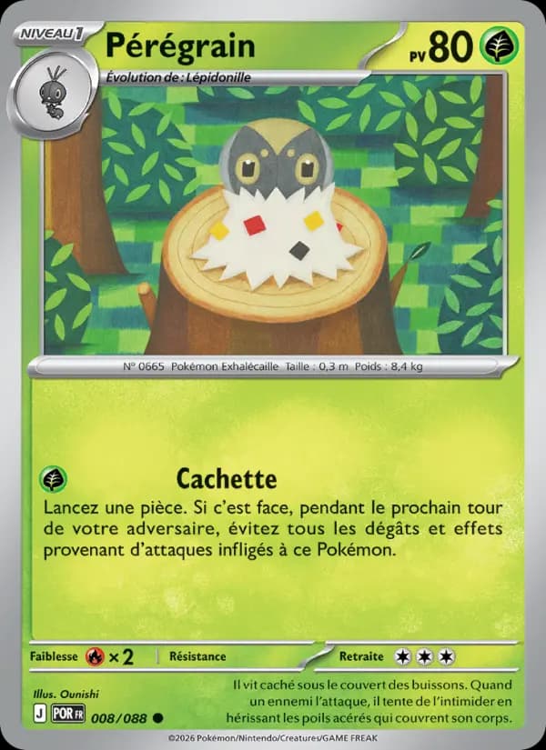 Carte Pokémon Pérégrain 008/088