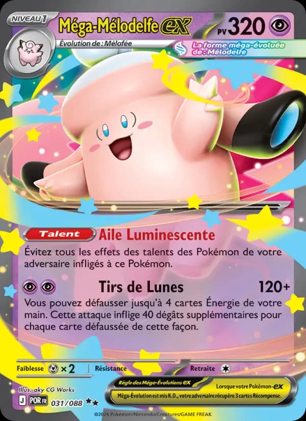 Carte Pokémon Méga-Mélodelfe ex 031/088