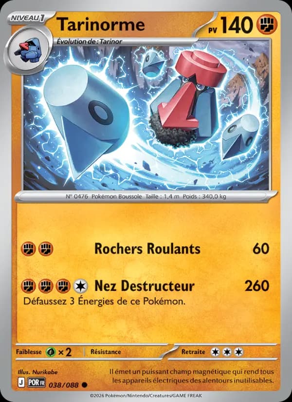 Carte Pokémon Tarinorme 038/088