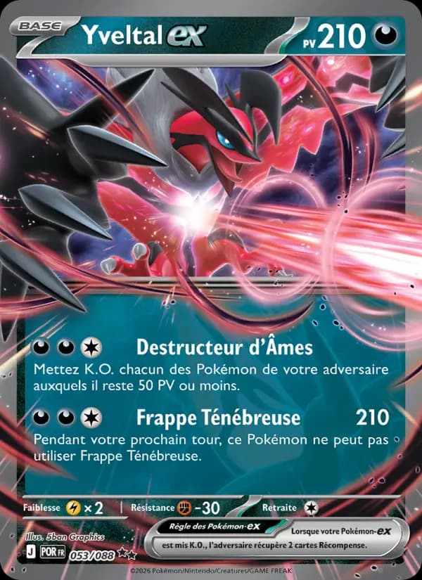 Carte Pokémon Yveltal ex 053/088