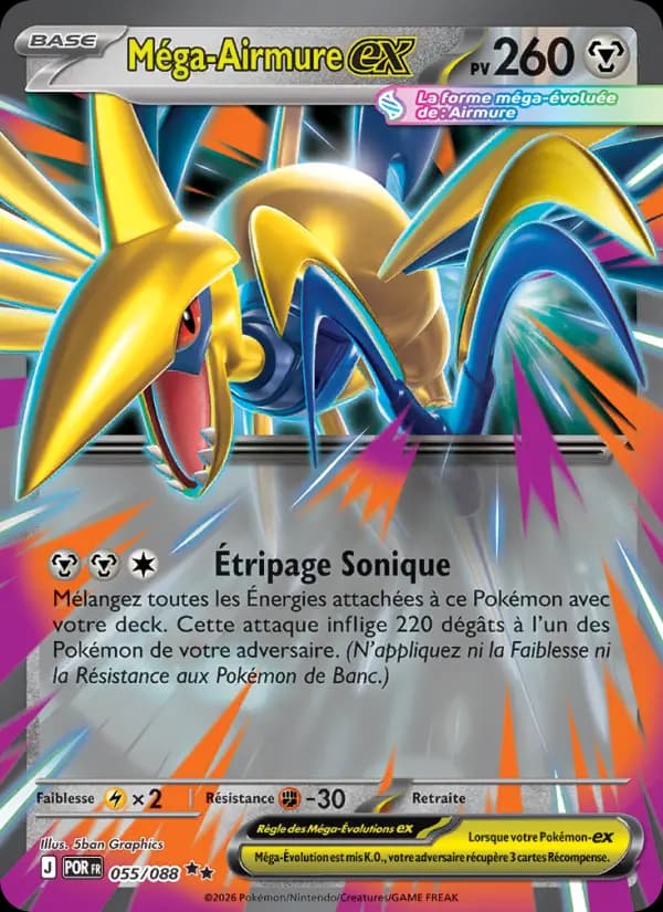 Carte Pokémon Méga-Airmure ex 055/088
