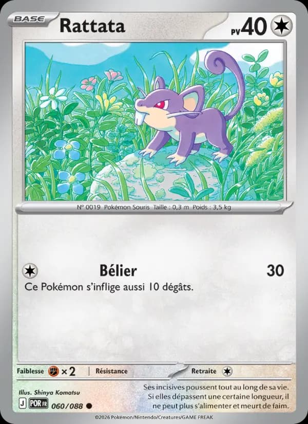 Carte Rattata la plus chère