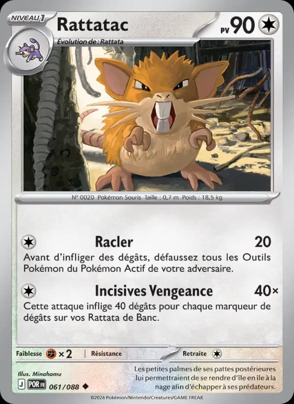 Carte Pokémon Rattatac 061/088