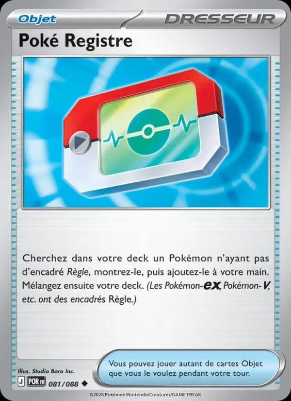 Carte Pokémon Poké Registre 081/088