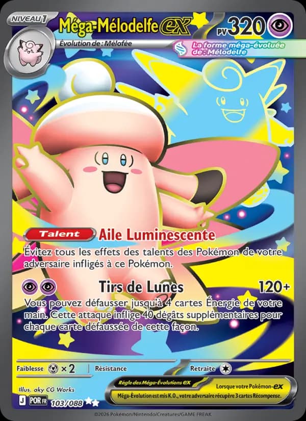 Carte Pokémon Méga-Mélodelfe ex 103/088 — Équilibre Parfait