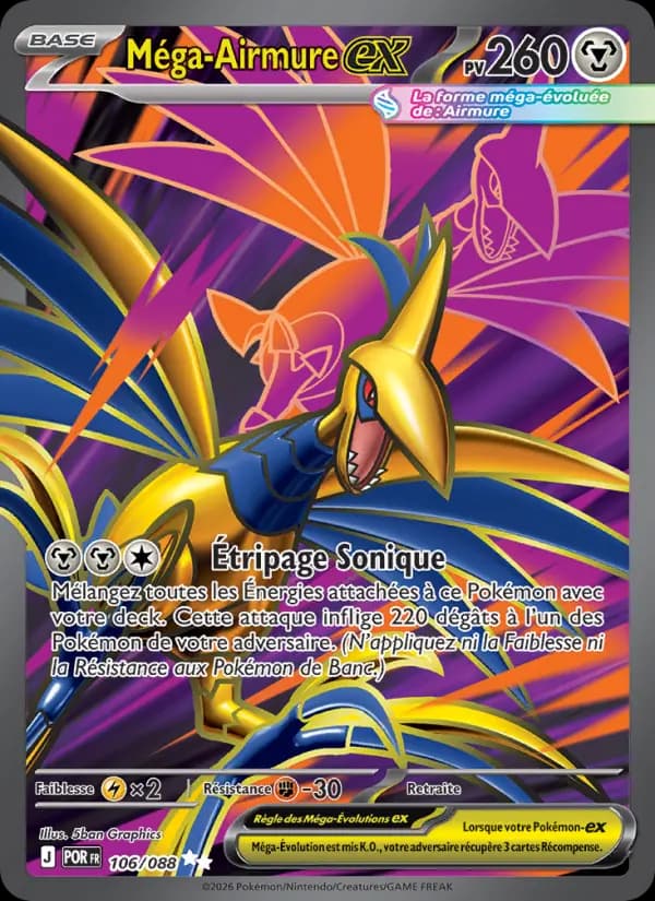 Carte Pokémon Méga-Airmure ex 106/088 — Équilibre Parfait