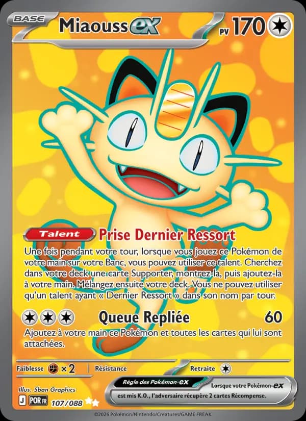 Carte Pokémon Miaouss ex 107/088 — Équilibre Parfait