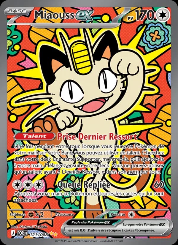 Carte Pokémon Miaouss ex 121/088 — Équilibre Parfait