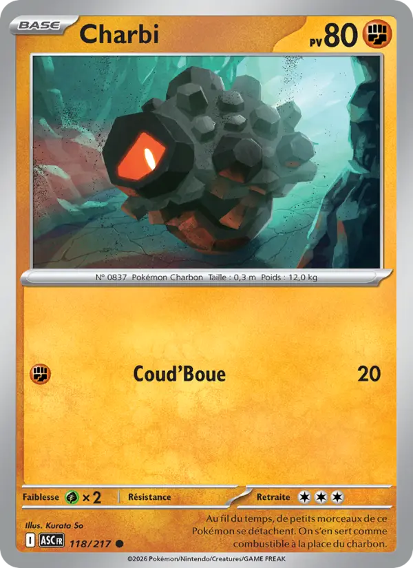 Carte Charbi du Pokémon Charbi