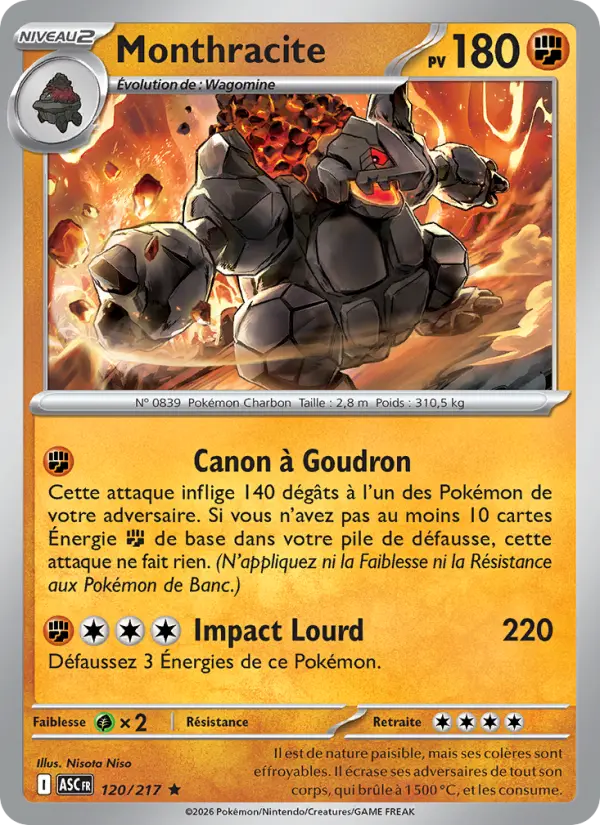 Carte Monthracite du Pokémon Monthracite