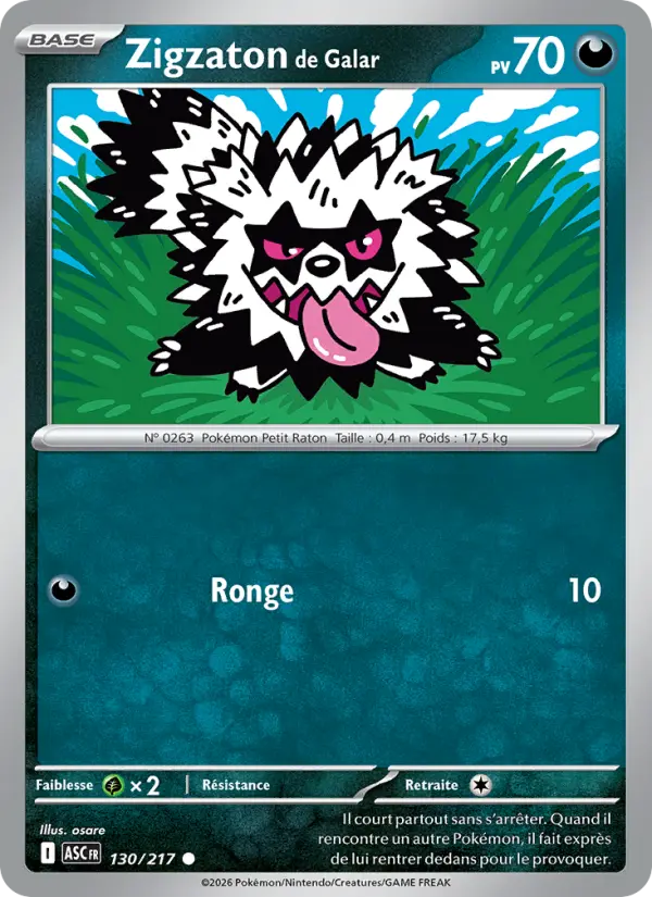 Carte Zigzaton de Galar du Pokémon Zigzaton