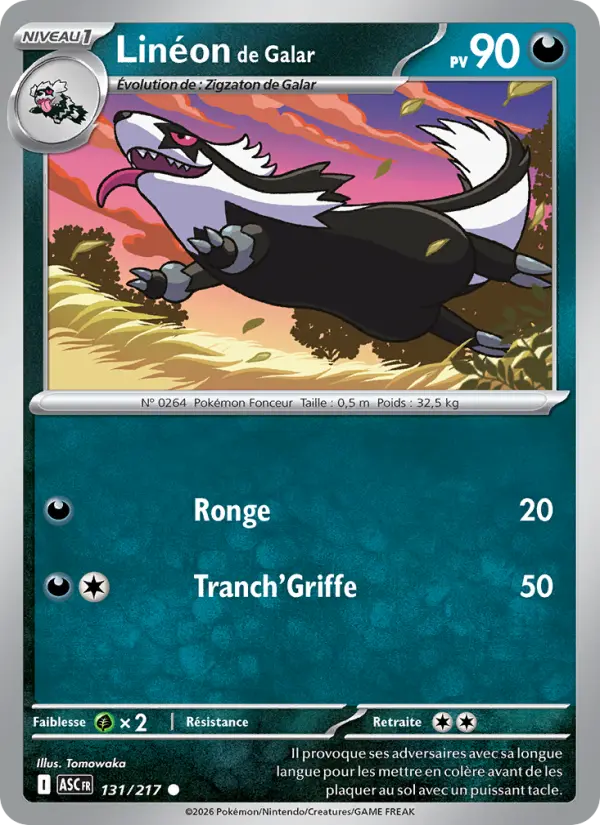 Carte Linéon de Galar du Pokémon Linéon