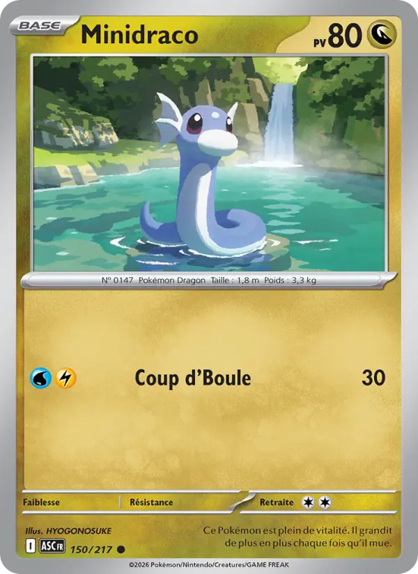 Carte Minidraco du Pokémon Minidraco