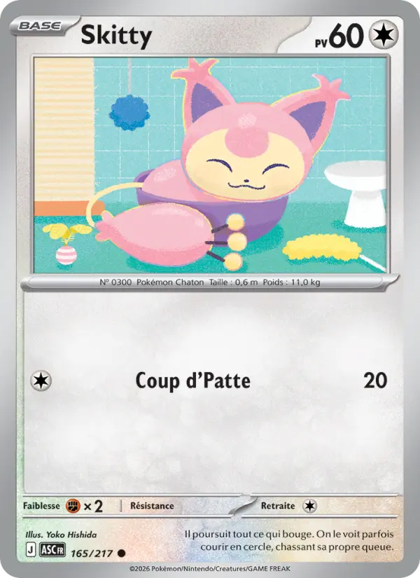 Carte Skitty du Pokémon Skitty