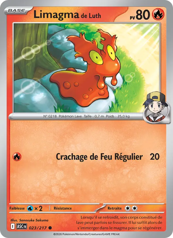 Carte Limagma de Luth du Pokémon Limagma