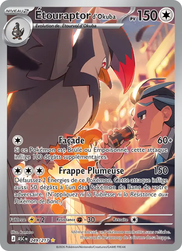 Carte Étouraptor d'Okuba du Pokémon Étouraptor