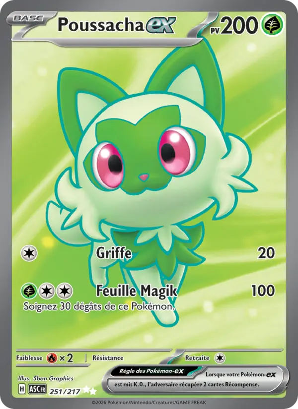 Carte Poussacha ex du Pokémon Poussacha