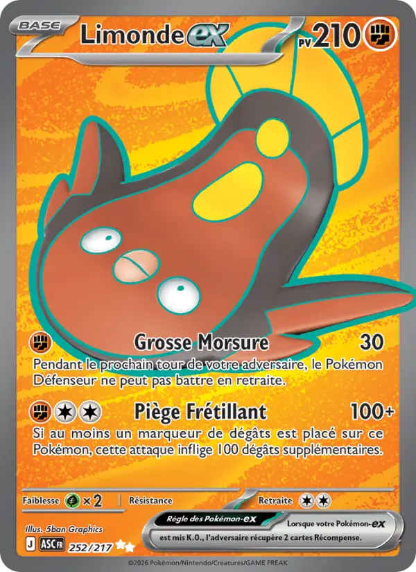 Carte Limonde ex du Pokémon Limonde