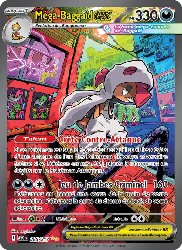 Carte Méga-Baggaïd ex du Pokémon Baggaïd