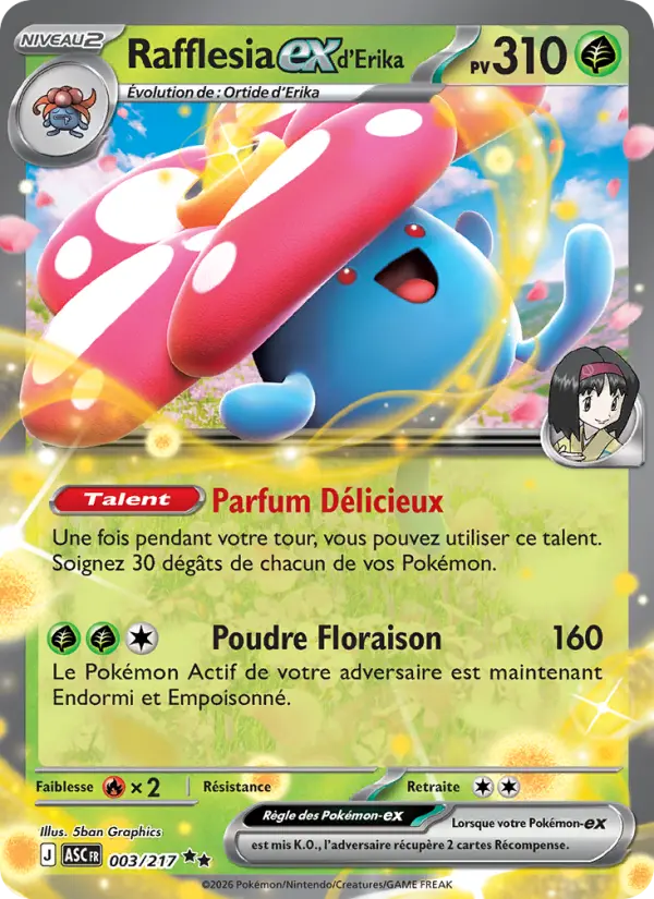 Carte Rafflesia d'Erika ex du Pokémon Rafflesia