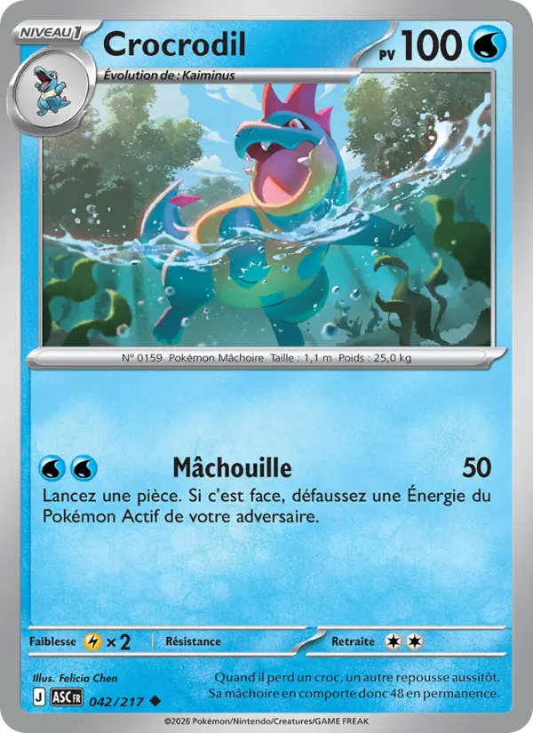 Carte Crocrodil du Pokémon Crocrodil