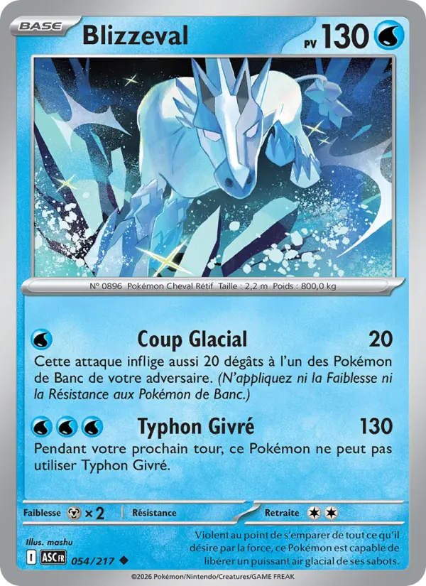 Carte Blizzeval du Pokémon Blizzeval