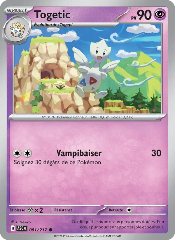 Carte Togetic du Pokémon Togetic