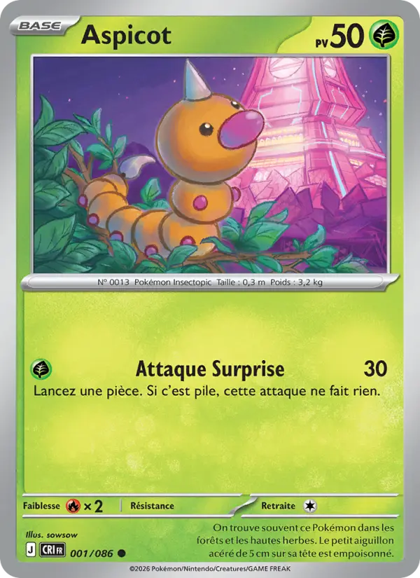 Carte Aspicot du Pokémon Aspicot