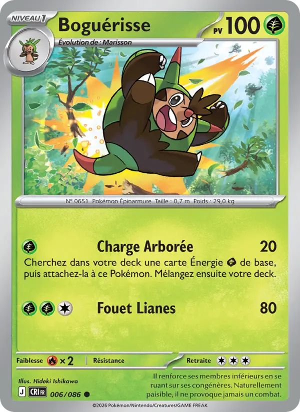Carte Boguérisse du Pokémon Boguérisse