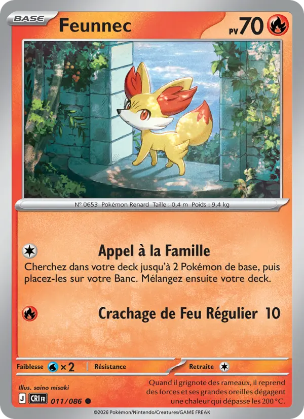 Carte Feunnec du Pokémon Feunnec