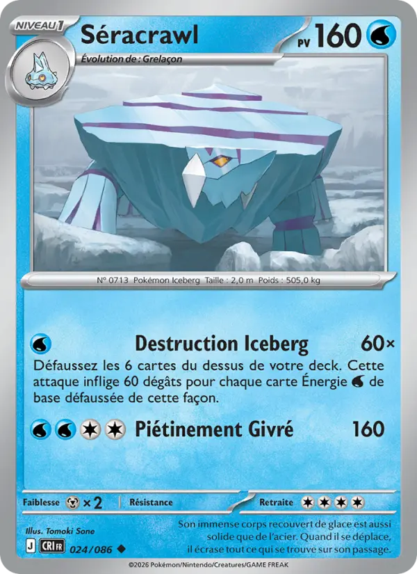 Carte Séracrawl du Pokémon Séracrawl