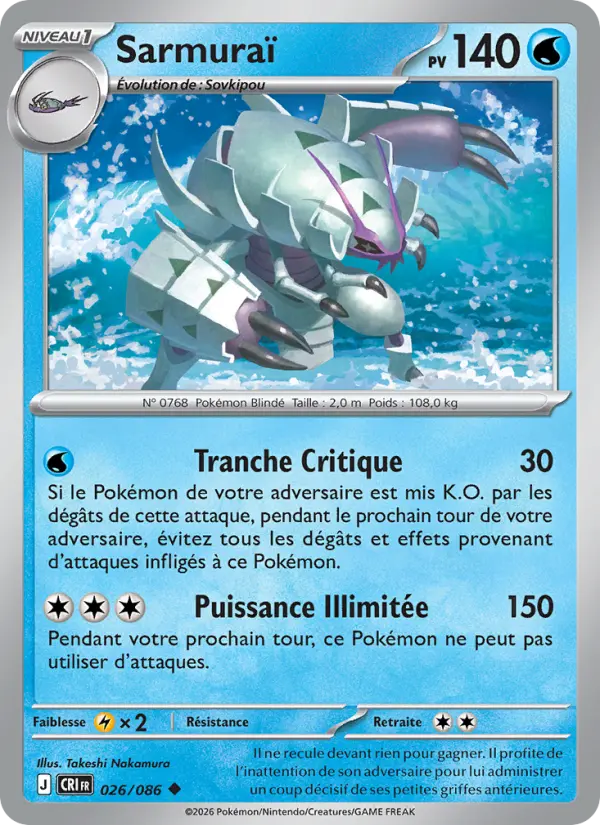 Carte Sarmuraï du Pokémon Sarmuraï