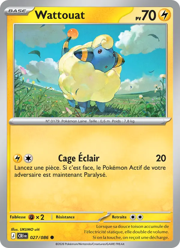 Carte Wattouat du Pokémon Wattouat