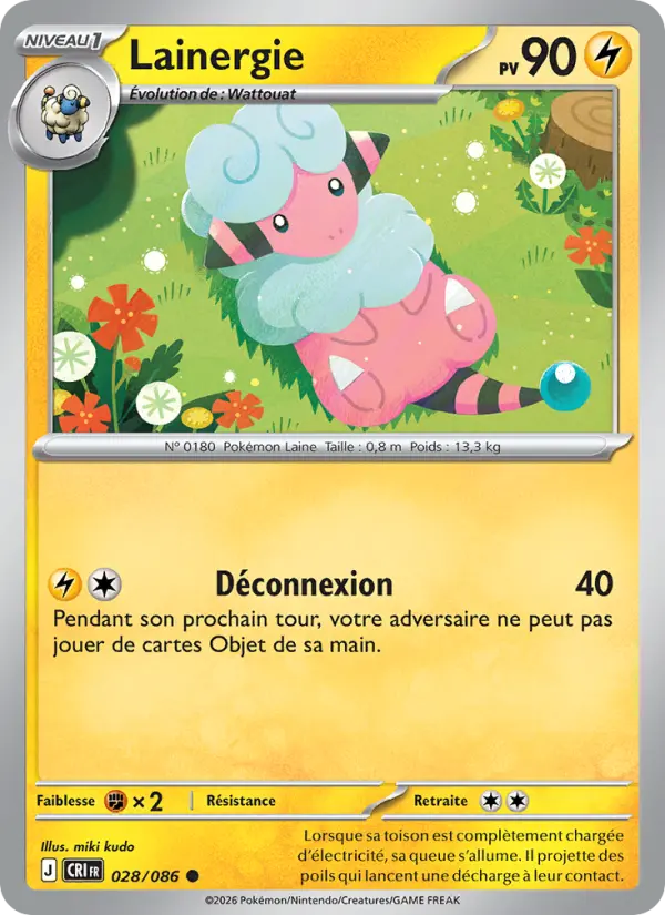 Carte Lainergie du Pokémon Lainergie