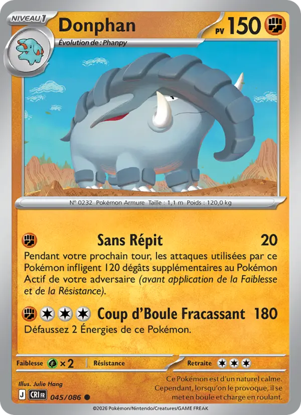 Carte Donphan du Pokémon Donphan