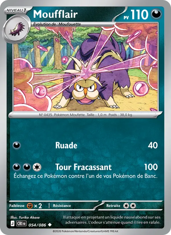 Carte Moufflair du Pokémon Moufflair