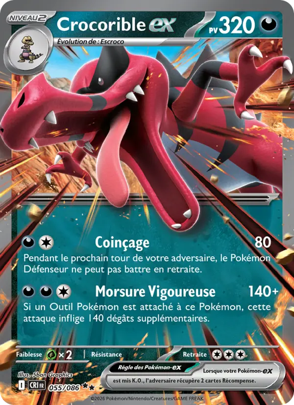 Carte Crocorible ex du Pokémon Crocorible