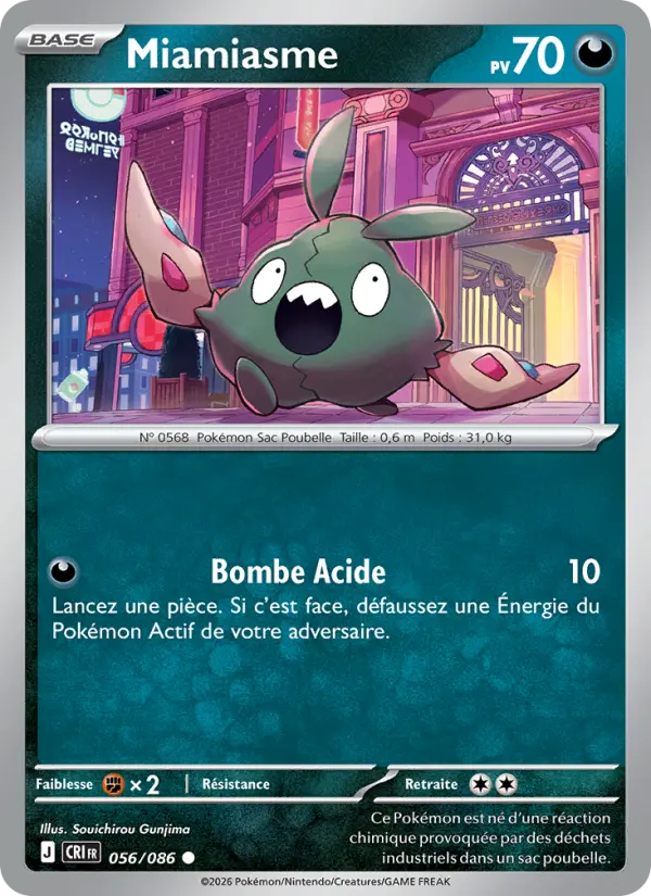 Carte Miamiasme du Pokémon Miamiasme
