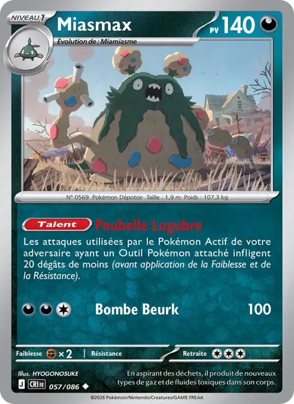 Carte Miasmax du Pokémon Miasmax