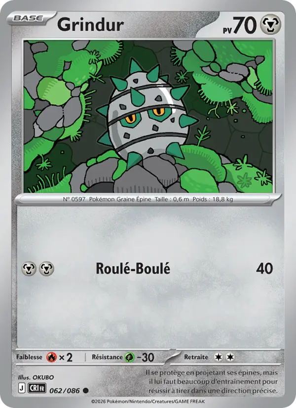 Carte Grindur du Pokémon Grindur